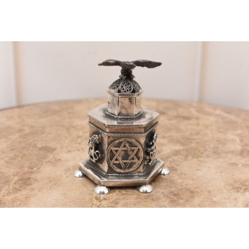 Srebrna Szkatuła - Cukiernica Basaminka - Srebro Rosja pr 84 - Orzeł